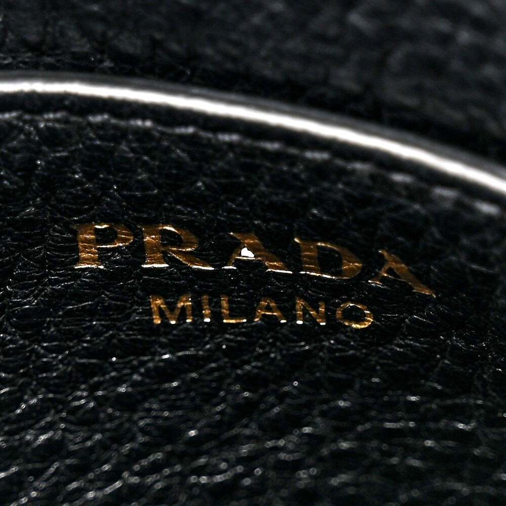 Prada Vitello Phenix Zippered Messenger Hobo Black Leather Shoulder - Picture 4 of 5